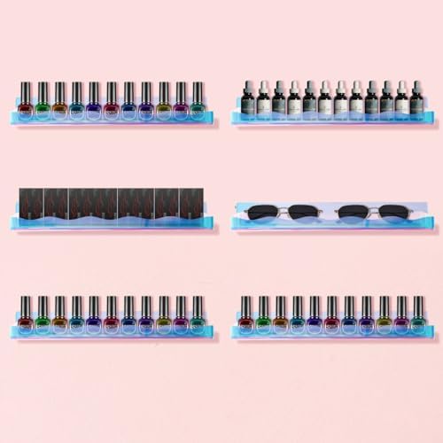 15 Inch Wall Mounted Nail Polish Rack with End Caps