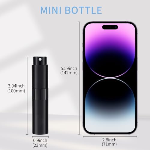 3Pcs 8ml Cologne Travel Bottle Refillable Perfume Sprayer Twist Up Bottle Black