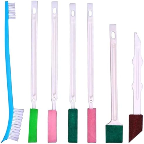 7pcs Long Handle Tile Cleaner Brush Set for Bathroom and Cleaning Tools