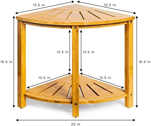 Sorbus Bamboo Shower Stool with Shelf