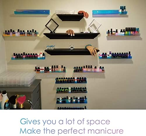 YMVV 15-Inch Wall Mounted Nail Polish Rack6 Pack Clear Rainbow Organizer