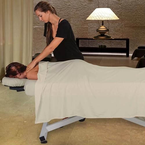 Shreem Linen Microfiber Massage Sheet Set 3-Piece Ivory