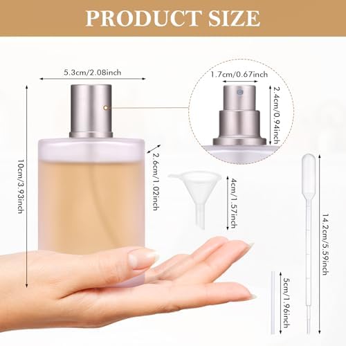 3 Pcs Empty Perfume Spray Bottles 50ml Reusable Glass Atomizer