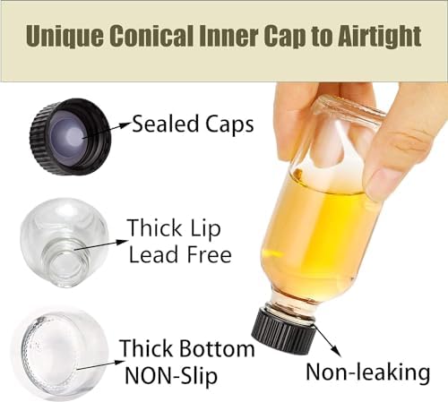 DIDITIME 6 Pack Shot Bottles with Caps and Funnels