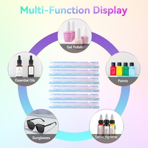 15 Inch Wall Mounted Nail Polish Rack with End Caps