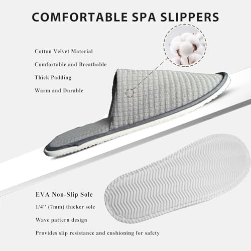 Anmerl 10 Pairs Spa Slippers for Men Women Hotel Use