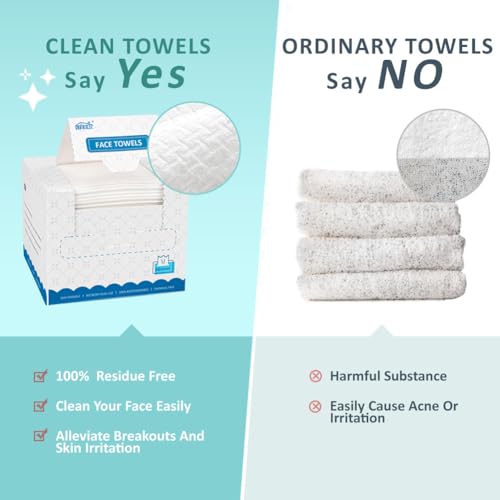 HOMEXCEL Biodegradable Face Towels 50 Count