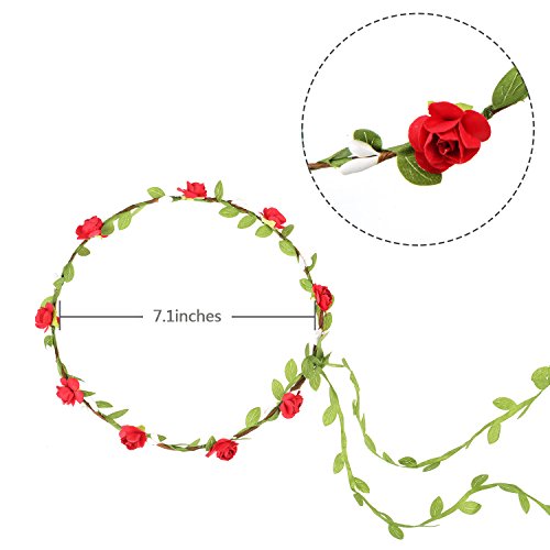 EBOOT 15-Piece Multicolor Flower Crown Headband Set