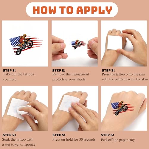 CAVALATAT Dirt Bike Temporary Tattoos for Kids 50PCS