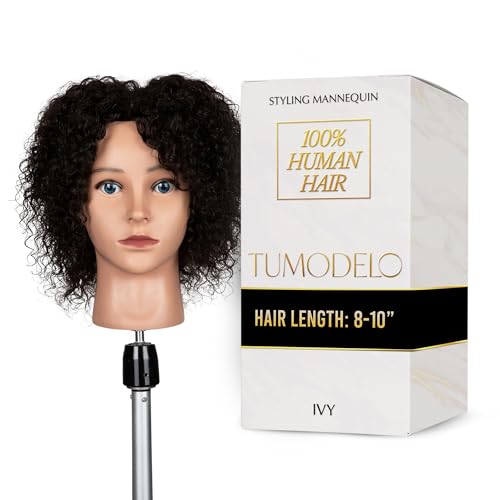 Tumodelo 8-10 Ivy Mannequin Head for Hair Training N2 Brown Black