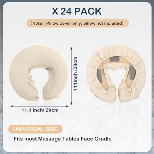 24 Pcs Reusable Face Cradle Covers for Massage Table