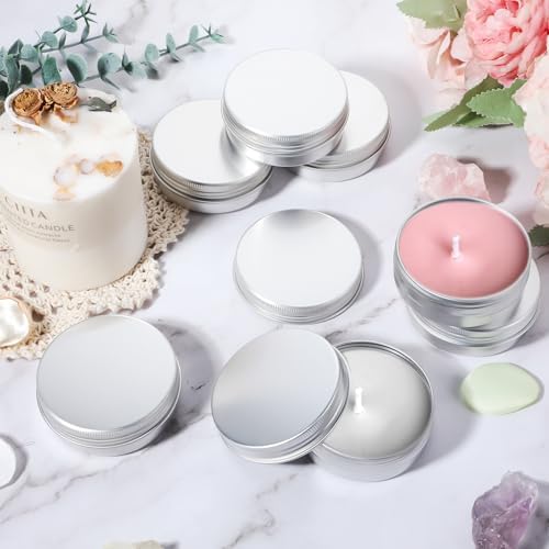 48 Pcs Screw Top Aluminum Round Tins 2 Oz Storage Jar Set