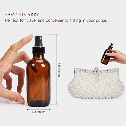 ULG Amber Glass Spray Bottles 4oz 16 Piece Set