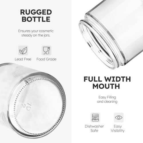 8oz Clear Glass Jars with Lids 3 Pack