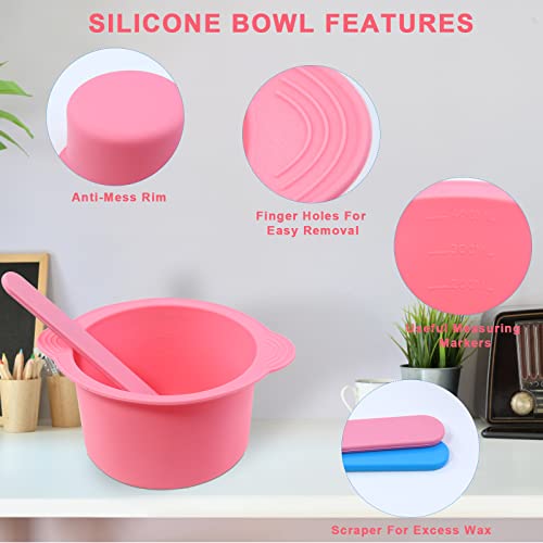 2Pcs Silicone Wax Pot Liner with Wax Sticks for Hair Removal