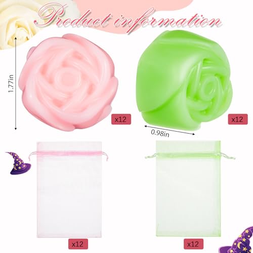 Leelosp 24pcs Witch Themed Rose Mini Soaps