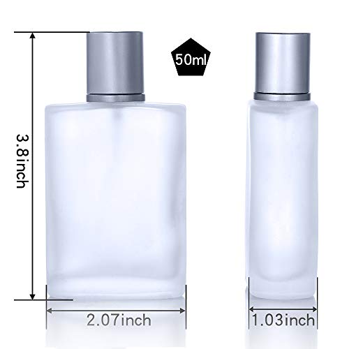 2 Pack 50ml Frosted Glass Spray Bottles Refillable Perfume Atomizers