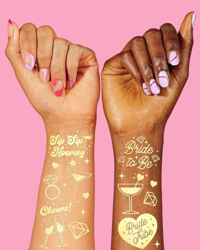 XO Fetti Gold Bachelorette Tattoos 54 Pcs