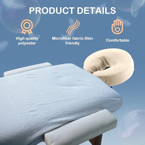 24 Pcs Reusable Face Cradle Covers for Massage Table