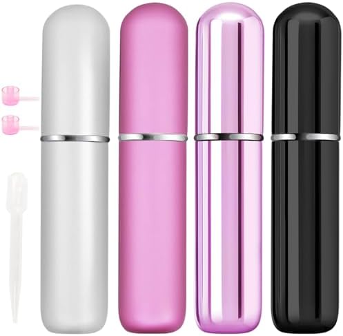 4PCs Mini Perfume Travel Bottles Refillable 5ML Spray Containers for Men Women