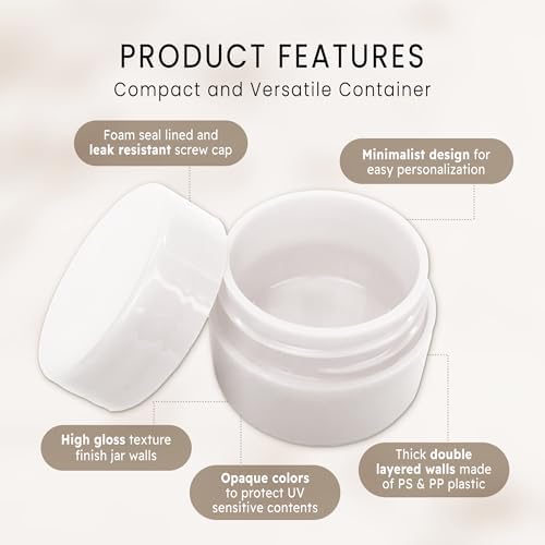 PANA Beauticom 72 Piece 7G White Plastic Jar with Foam Lid