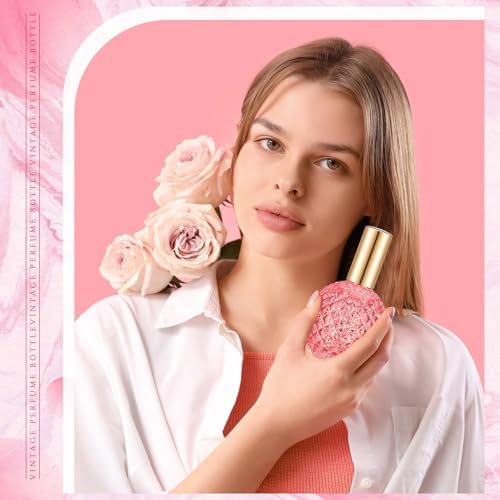 4 Pack 100ml Pink Glass Perfume Bottles Retro Design