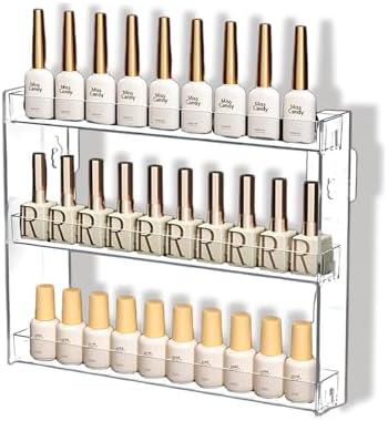 3 Layer Makeup Organizer Wall Mounted with Anti-Slip Adhesive