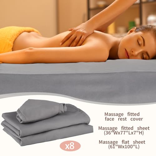 Oudain 8 Sets Microfiber Massage Table Sheets Set