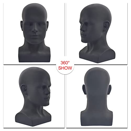 FanLin Male Mannequin Head for Wig and Hat Display