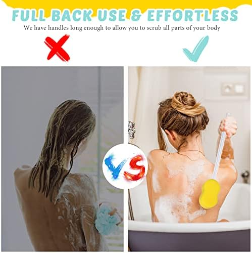 Yetene 3 Piece Long Handle Sponge Back Scrubber