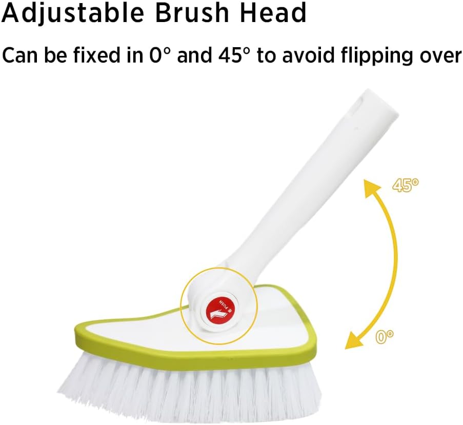 CQT 2 in 1 Bathroom Cleaning Brush with 48 Inch Handle