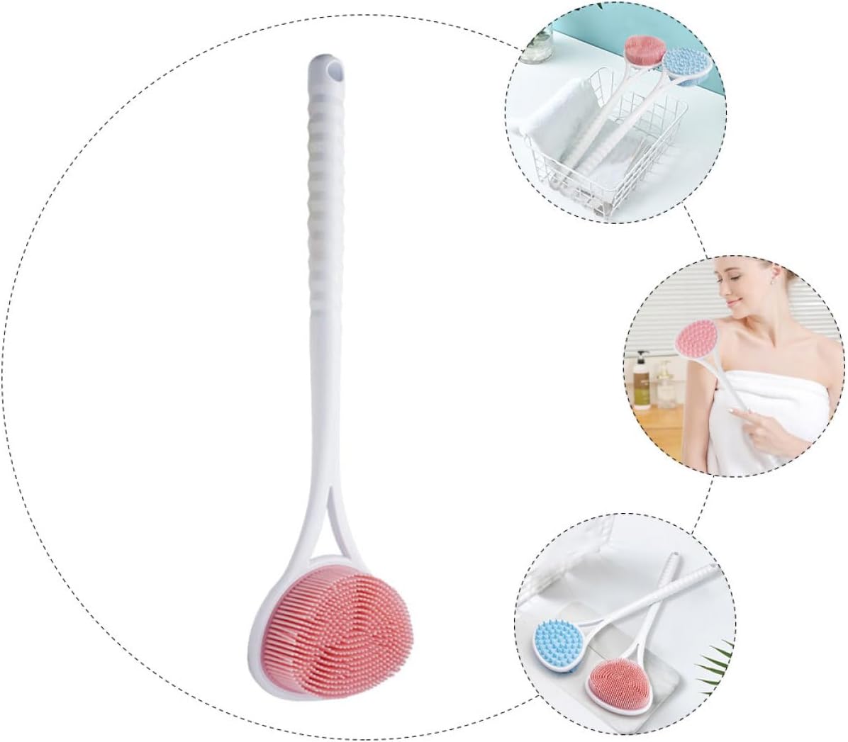 Ergonomic Long Handle Back Scrubber for Shower