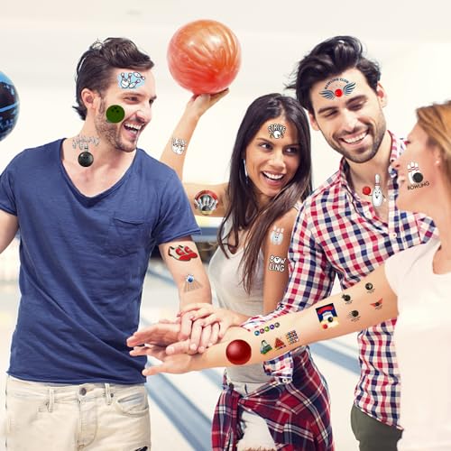 Oringaga 600 PCS Bowling Temporary Tattoos 24 Sheets