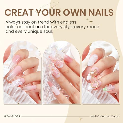 SUPWEE 3D Nail Gel Art 2PCS Clear Builder Gel for Nails