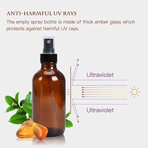 ULG Amber Glass Spray Bottles 4oz 16 Piece Set