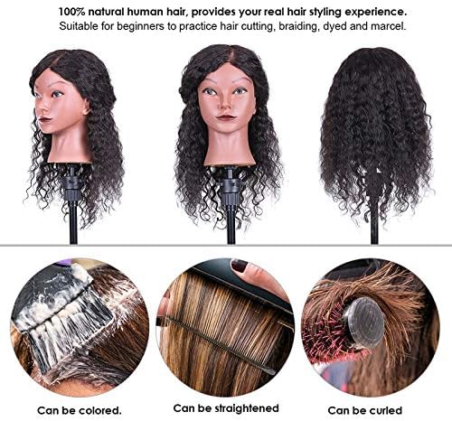 Real Hair Mannequin Head with Free Clamp for Styling Practice