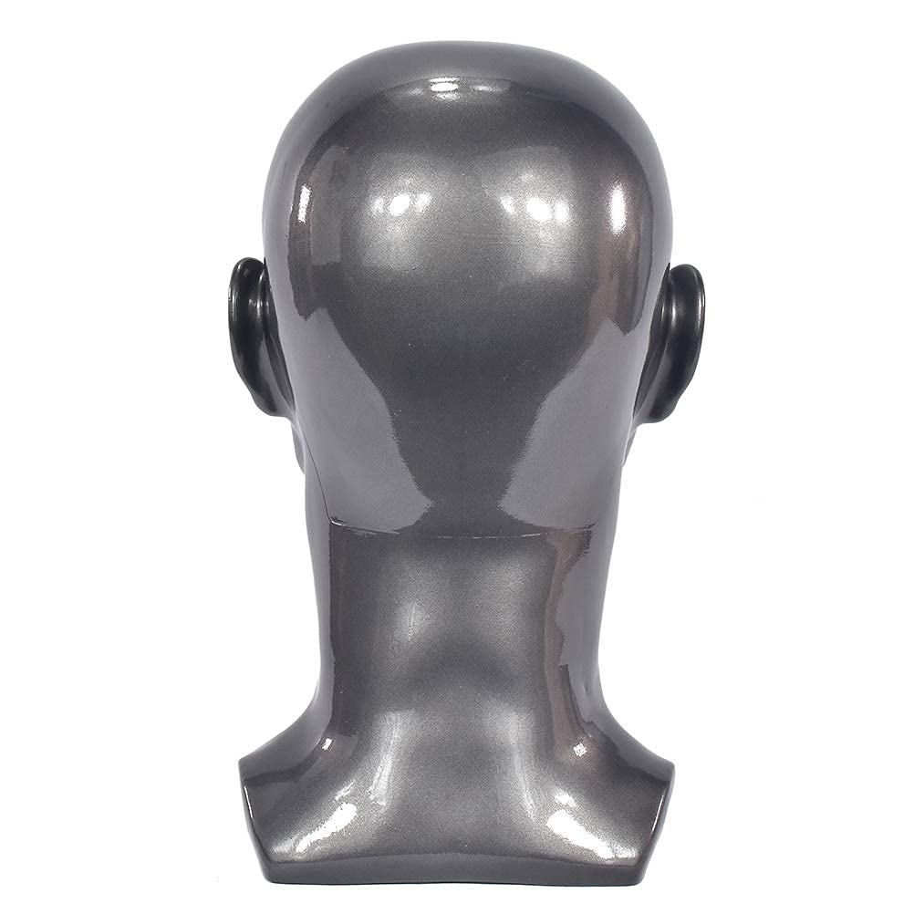 FLWAI Male Mannequin Head with Mount Hole Bright Grey