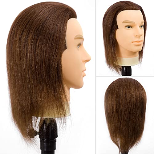 DIRUISI Male Mannequin Head with Human Hair