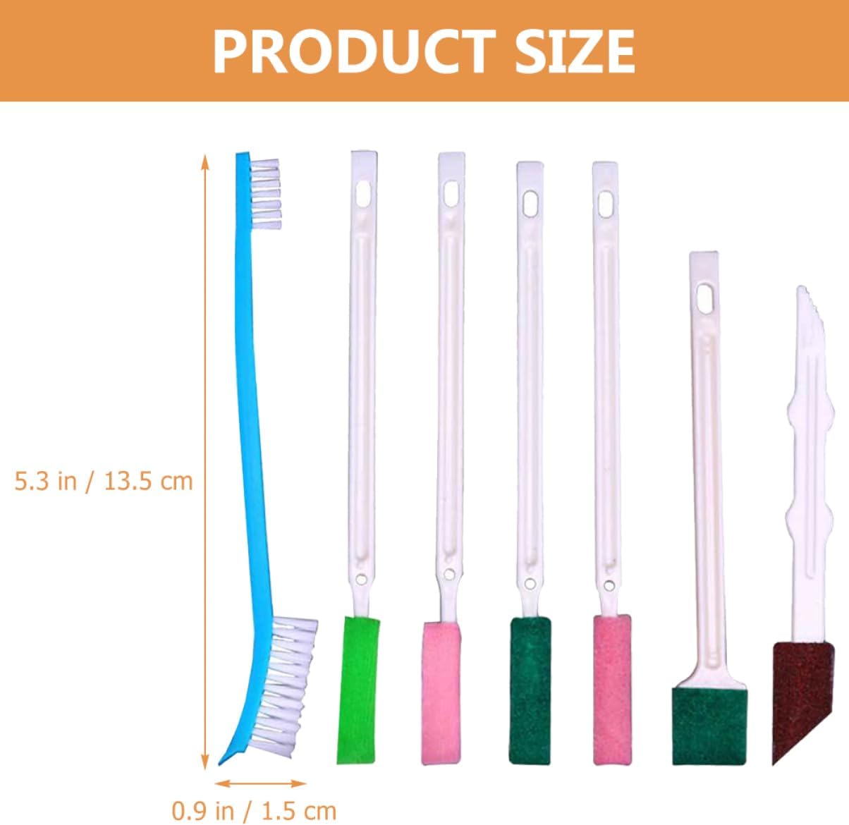 7pcs Long Handle Tile Cleaner Brush Set for Bathroom and Cleaning Tools