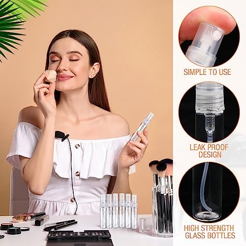Tanlade 300 Pcs 5ml Clear Glass Spray Bottles