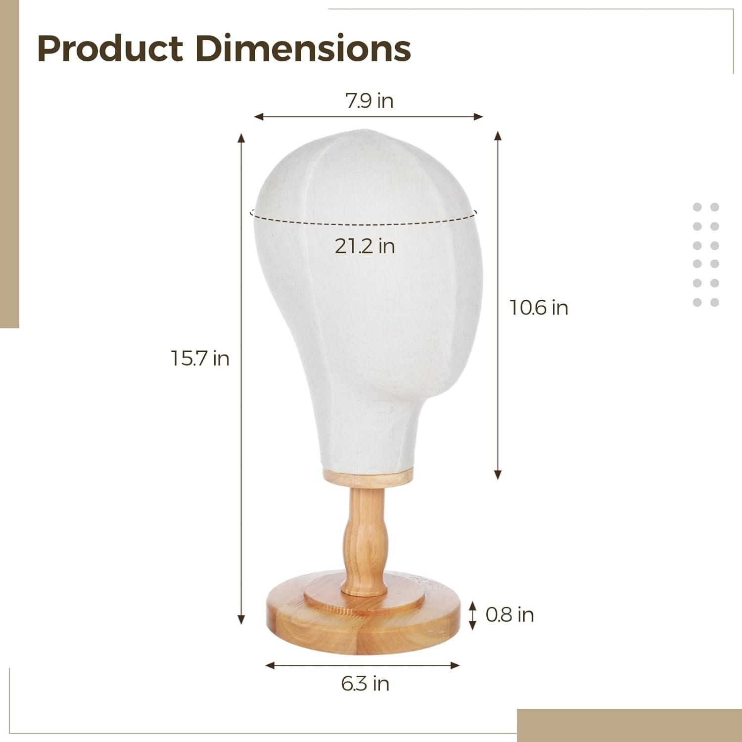 OMISTAR Wig Head Stand with Linen Cover Display Rack