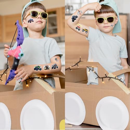 96PCS Monster Truck Temporary Tattoos for Kids