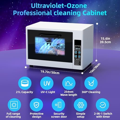 SIXRARI 21L UV Nail Tool Cleaner with Timer