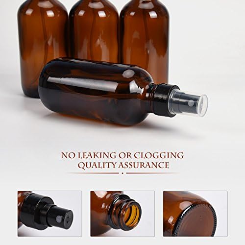 ULG Amber Glass Spray Bottles 4oz 16 Piece Set