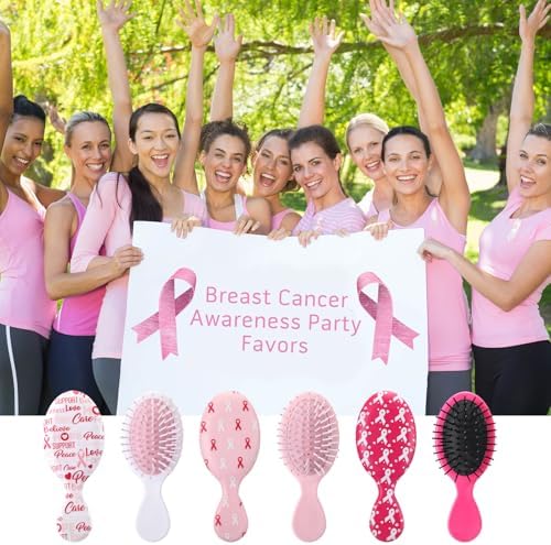 24 Piece Breast Cancer Awareness Gift Set with Pink Ribbon Hairbrush
