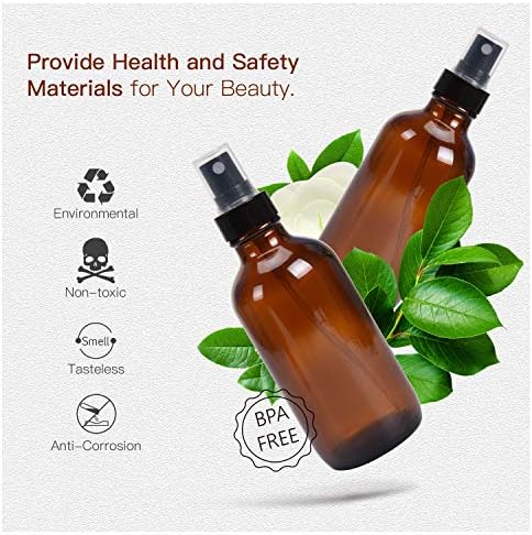 ULG Amber Glass Spray Bottles 4oz 16 Piece Set