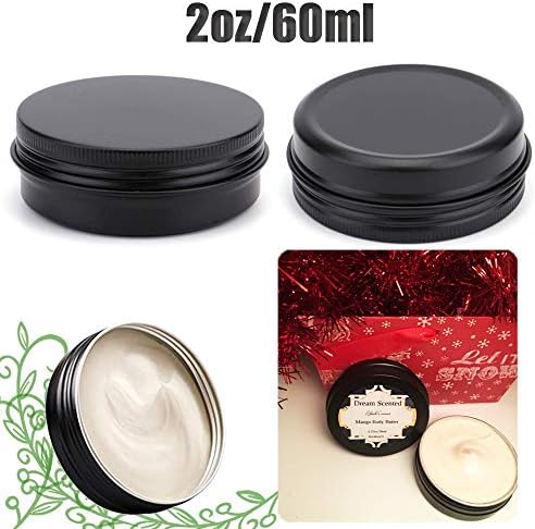 12 Pack 2 Oz Black Aluminum Jar with Screw Lid
