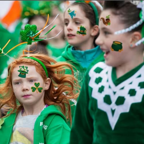 CHARLENT St Patricks Day Temporary Tattoos for Kids Party Supplies
