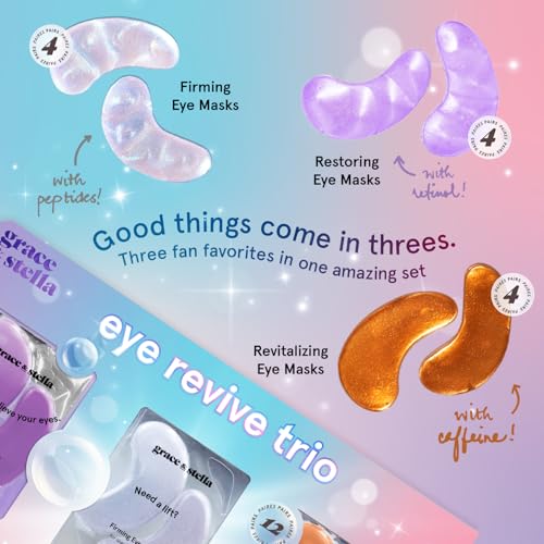 Grace Stella Under Eye Patches 12 Pairs - Dark Circles Puffiness Eye Masks