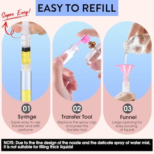 6 Pack 8ML Empty Perfume Atomizer for Refill Portable Spray Bottle